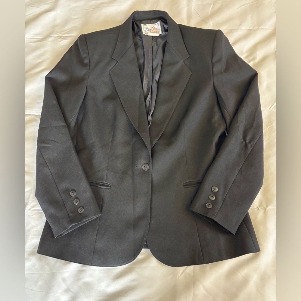 Vintage Levi’s Bend Over Women’s Black Single Breast Blazer Size 10 Made In USA